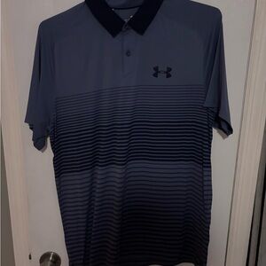 Under Armour Men's Dark Blue Striped Polo